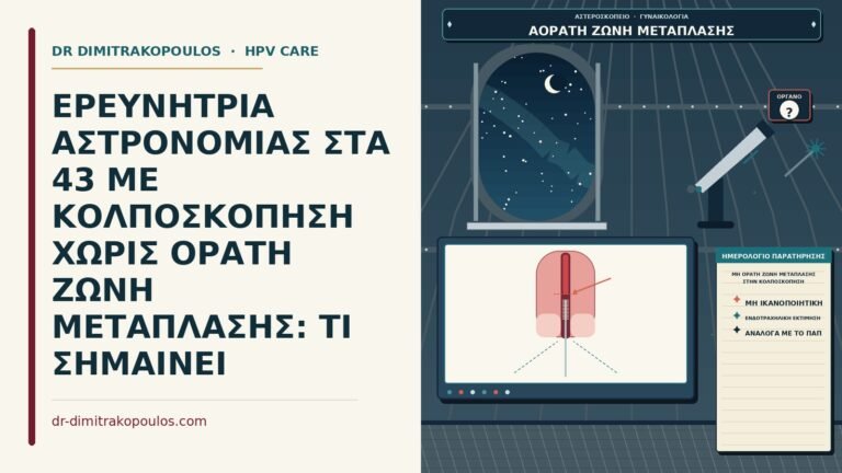 μη ορατή ζώνη μετάπλασης στην κολποσκόπηση