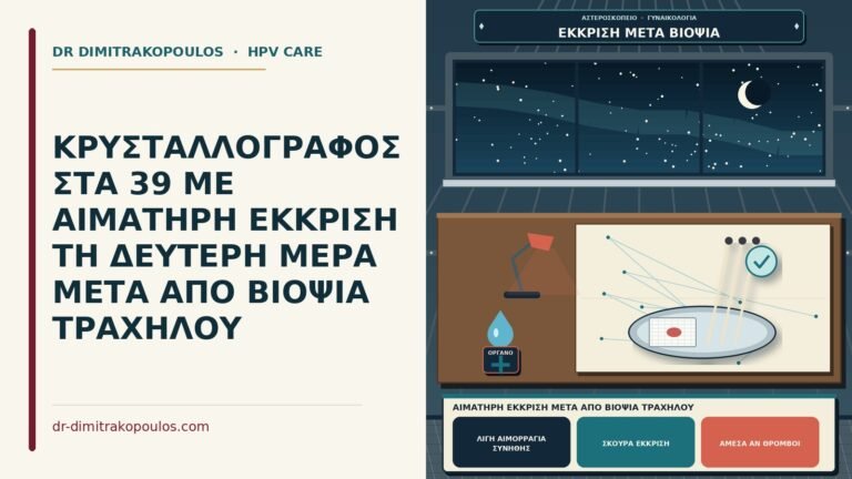 αιματηρή έκκριση μετά από βιοψία τραχήλου