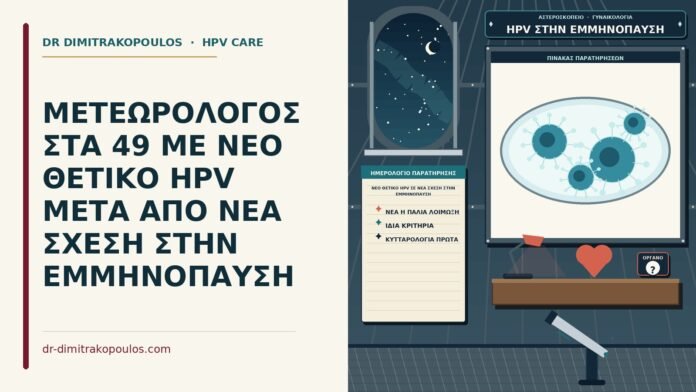 ΜΕΤΕΩΡΟΛΟΓΟΣ ΣΤΑ 49 ΜΕ ΝΕΟ ΘΕΤΙΚΟ HPV ΜΕΤΑ ΑΠΟ ΝΕΑ ΣΧΕΣΗ ΣΤΗΝ ΕΜΜΗΝΟΠΑΥΣΗ νέο θετικό HPV σε νέα σχέση στην εμμηνόπαυση