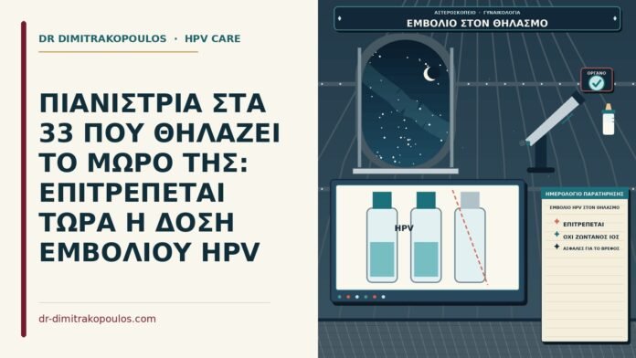 ΠΙΑΝΙΣΤΡΙΑ ΣΤΑ 33 ΠΟΥ ΘΗΛΑΖΕΙ ΤΟ ΜΩΡΟ ΤΗΣ: ΕΠΙΤΡΕΠΕΤΑΙ ΤΩΡΑ Η ΔΟΣΗ ΕΜΒΟΛΙΟΥ HPV εμβόλιο HPV στον θηλασμό