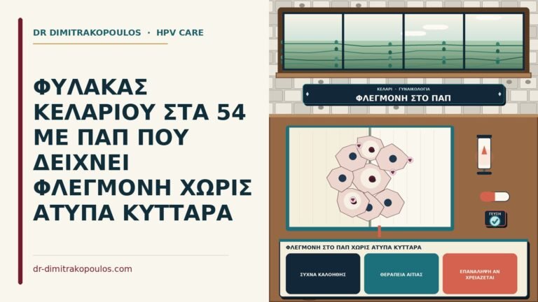 φλεγμονή στο Παπ χωρίς άτυπα κύτταρα