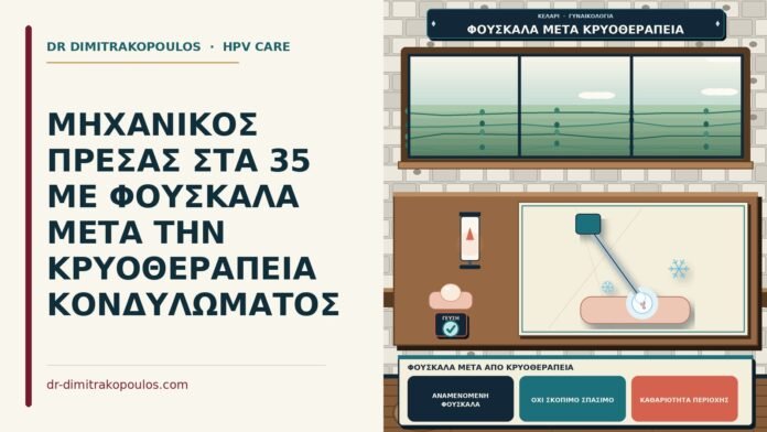 φουσκάλα μετά από κρυοθεραπεία