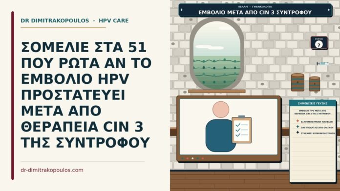 εμβόλιο HPV μετά από θεραπεία CIN 3 της συντρόφου
