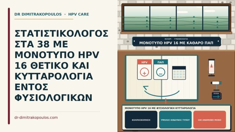 μονότυπο HPV 16 με φυσιολογική κυτταρολογία
