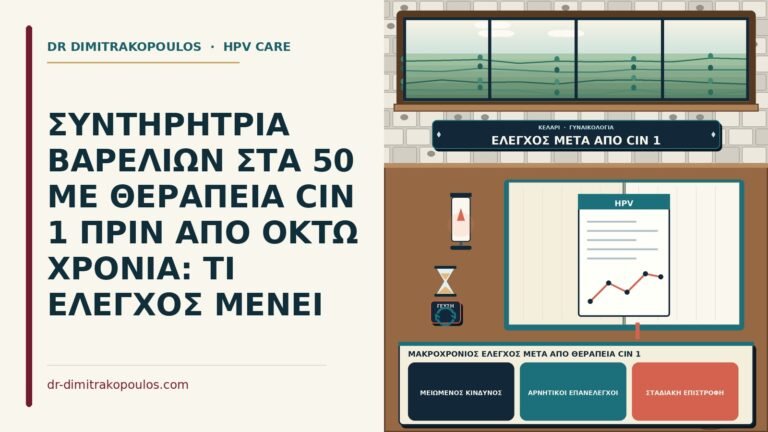 μακροχρόνιος έλεγχος μετά από θεραπεία CIN 1