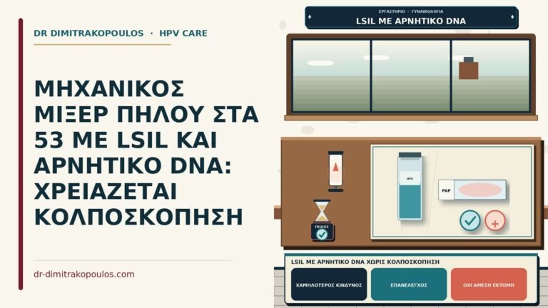LSIL με αρνητικό DNA χωρίς κολποσκόπηση