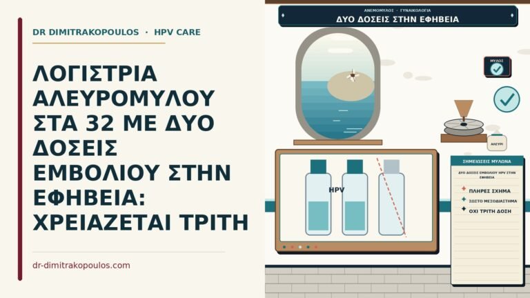 δύο δόσεις εμβολίου HPV στην εφηβεία
