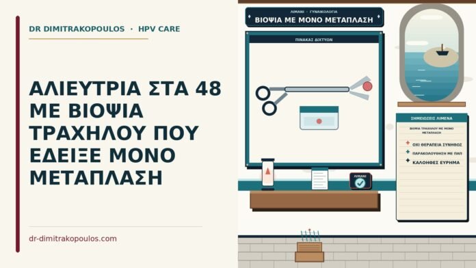 ΑΛΙΕΥΤΡΙΑ ΣΤΑ 48 ΜΕ ΒΙΟΨΙΑ ΤΡΑΧΗΛΟΥ ΠΟΥ ΕΔΕΙΞΕ ΜΟΝΟ ΜΕΤΑΠΛΑΣΗ βιοψία τραχήλου με μόνο μετάπλαση
