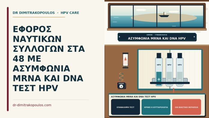 ΕΦΟΡΟΣ ΝΑΥΤΙΚΩΝ ΣΥΛΛΟΓΩΝ ΣΤΑ 48 ΜΕ ΑΣΥΜΦΩΝΙΑ MRNA ΚΑΙ DNA ΤΕΣΤ HPV ασυμφωνία mRNA και DNA τεστ HPV