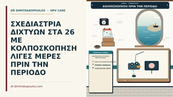 ΣΧΕΔΙΑΣΤΡΙΑ ΔΙΧΤΥΩΝ ΣΤΑ 26 ΜΕ ΚΟΛΠΟΣΚΟΠΗΣΗ ΛΙΓΕΣ ΜΕΡΕΣ ΠΡΙΝ ΤΗΝ ΠΕΡΙΟΔΟ κολποσκόπηση λίγες ημέρες πριν την περίοδο