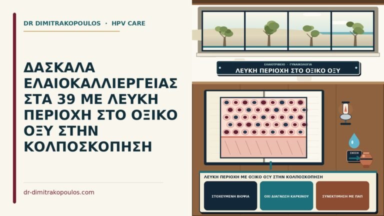 λευκή περιοχή με οξικό οξύ στην κολποσκόπηση