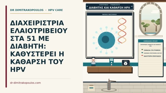 ΔΙΑΧΕΙΡΙΣΤΡΙΑ ΕΛΑΙΟΤΡΙΒΕΙΟΥ ΣΤΑ 51 ΜΕ ΔΙΑΒΗΤΗ: ΚΑΘΥΣΤΕΡΕΙ Η ΚΑΘΑΡΣΗ ΤΟΥ HPV σακχαρώδης διαβήτης και κάθαρση HPV