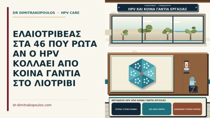 ΕΛΑΙΟΤΡΙΒΕΑΣ ΣΤΑ 46 ΠΟΥ ΡΩΤΑ ΑΝ Ο HPV ΚΟΛΛΑΕΙ ΑΠΟ ΚΟΙΝΑ ΓΑΝΤΙΑ ΣΤΟ ΛΙΟΤΡΙΒΙ μετάδοση HPV από κοινά γάντια εργασίας