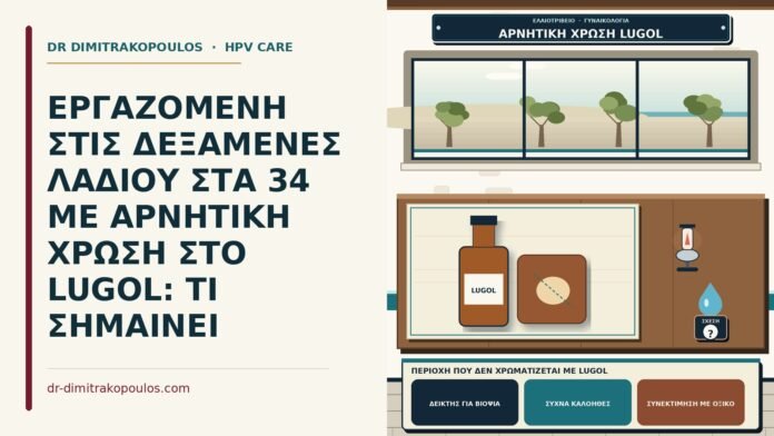 περιοχή που δεν χρωματίζεται με Lugol