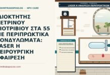 ΙΔΙΟΚΤΗΤΗΣ ΠΕΤΡΙΝΟΥ ΛΙΟΤΡΙΒΙΟΥ ΣΤΑ 55 ΜΕ ΠΕΡΙΠΡΩΚΤΙΚΑ ΚΟΝΔΥΛΩΜΑΤΑ: LASER Η ΧΕΙΡΟΥΡΓΙΚΗ ΑΦΑΙΡΕΣΗ laser ή χειρουργική αφαίρεση περιπρωκτικών κονδυλωμάτων