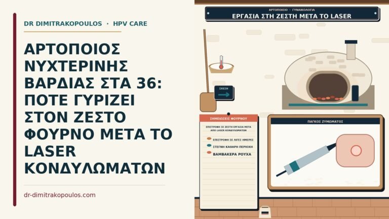 επιστροφή σε ζεστή εργασία μετά από laser κονδυλωμάτων
