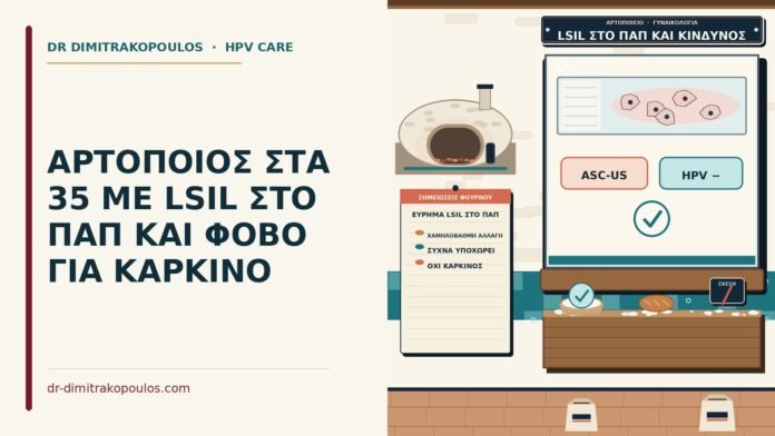 ΑΡΤΟΠΟΙΟΣ ΣΤΑ 35 ΜΕ LSIL ΣΤΟ ΠΑΠ ΚΑΙ ΦΟΒΟ ΓΙΑ ΚΑΡΚΙΝΟ εύρημα LSIL στο Παπ