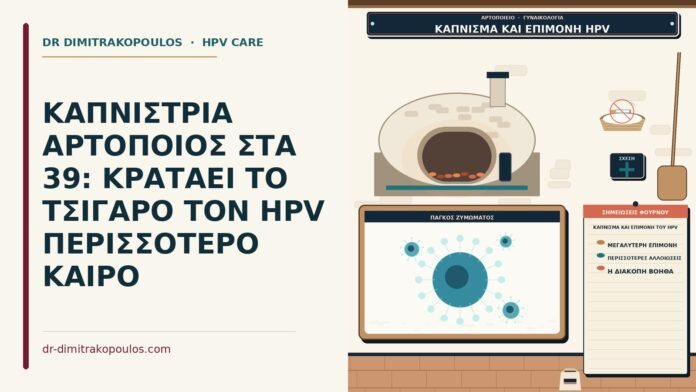 ΚΑΠΝΙΣΤΡΙΑ ΑΡΤΟΠΟΙΟΣ ΣΤΑ 39: ΚΡΑΤΑΕΙ ΤΟ ΤΣΙΓΑΡΟ ΤΟΝ HPV ΠΕΡΙΣΣΟΤΕΡΟ ΚΑΙΡΟ κάπνισμα και επιμονή του HPV