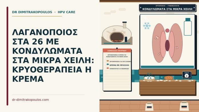 κρυοθεραπεία ή κρέμα για κονδυλώματα στα μικρά χείλη