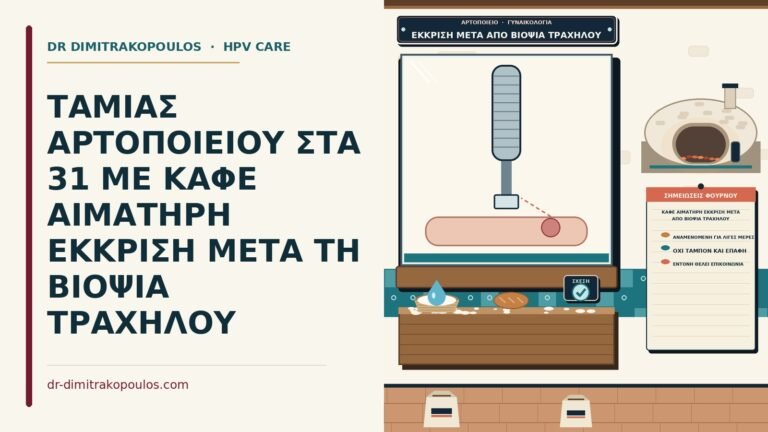 καφέ αιματηρή έκκριση μετά από βιοψία τραχήλου