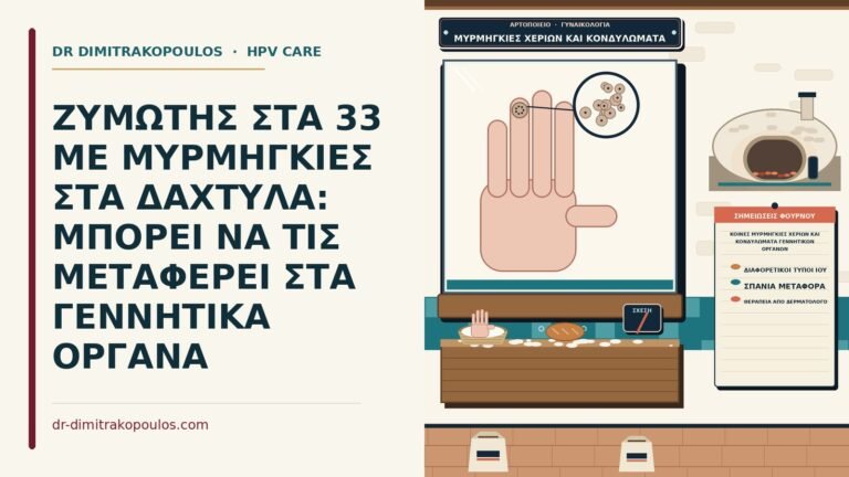 κοινές μυρμηγκιές χεριών και κονδυλώματα γεννητικών οργάνων