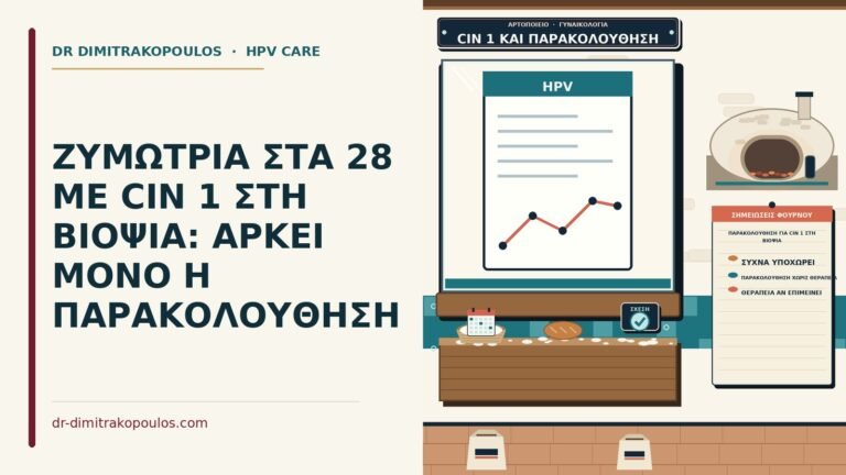 παρακολούθηση για CIN 1 στη βιοψία