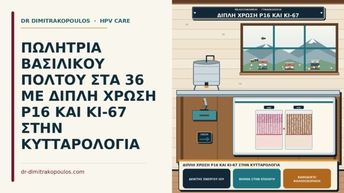 διπλή χρώση p16 και Ki-67 στην κυτταρολογία