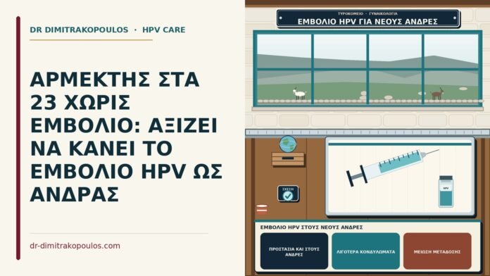 ΑΡΜΕΚΤΗΣ ΣΤΑ 23 ΧΩΡΙΣ ΕΜΒΟΛΙΟ: ΑΞΙΖΕΙ ΝΑ ΚΑΝΕΙ ΤΟ ΕΜΒΟΛΙΟ HPV ΩΣ ΑΝΔΡΑΣ εμβόλιο HPV στους νέους άνδρες