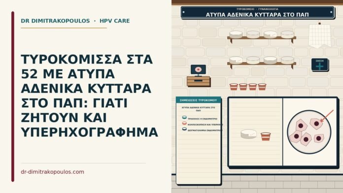 ΤΥΡΟΚΟΜΙΣΣΑ ΣΤΑ 52 ΜΕ ΑΤΥΠΑ ΑΔΕΝΙΚΑ ΚΥΤΤΑΡΑ ΣΤΟ ΠΑΠ: ΓΙΑΤΙ ΖΗΤΟΥΝ ΚΑΙ ΥΠΕΡΗΧΟΓΡΑΦΗΜΑ άτυπα αδενικά κύτταρα στο Παπ