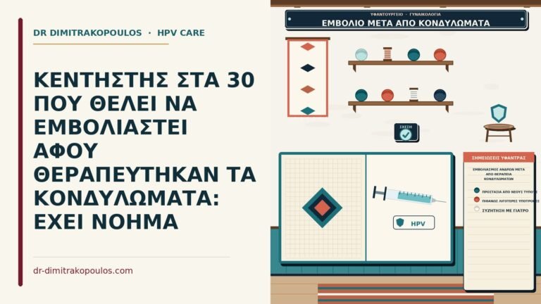 εμβολιασμός ανδρών μετά από θεραπεία κονδυλωμάτων