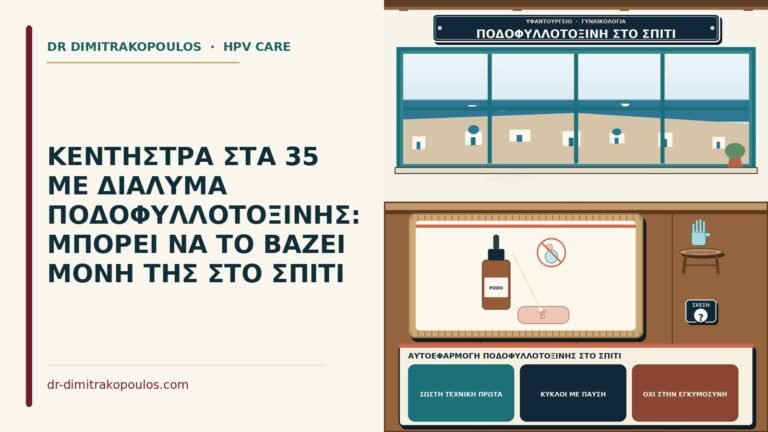 αυτοεφαρμογή ποδοφυλλοτοξίνης στο σπίτι