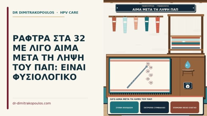 λίγο αίμα μετά τη λήψη του Παπ