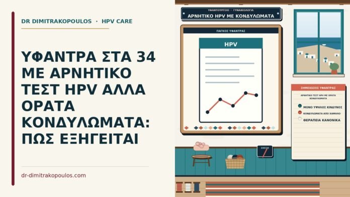 ΥΦΑΝΤΡΑ ΣΤΑ 34 ΜΕ ΑΡΝΗΤΙΚΟ ΤΕΣΤ HPV ΑΛΛΑ ΟΡΑΤΑ ΚΟΝΔΥΛΩΜΑΤΑ: ΠΩΣ ΕΞΗΓΕΙΤΑΙ αρνητικό τεστ HPV με ορατά κονδυλώματα
