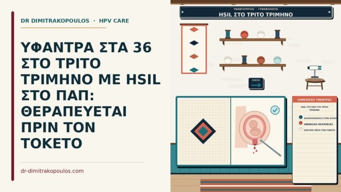 ΥΦΑΝΤΡΑ ΣΤΑ 36 ΣΤΟ ΤΡΙΤΟ ΤΡΙΜΗΝΟ ΜΕ HSIL ΣΤΟ ΠΑΠ: ΘΕΡΑΠΕΥΕΤΑΙ ΠΡΙΝ ΤΟΝ ΤΟΚΕΤΟ HSIL στο Παπ στο τρίτο τρίμηνο