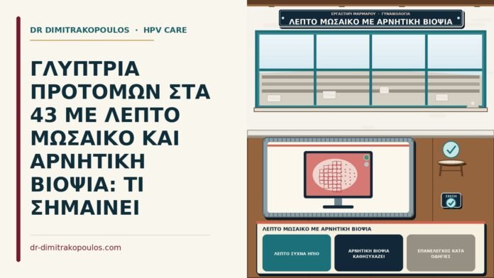 ΓΛΥΠΤΡΙΑ ΠΡΟΤΟΜΩΝ ΣΤΑ 43 ΜΕ ΛΕΠΤΟ ΜΩΣΑΙΚΟ ΚΑΙ ΑΡΝΗΤΙΚΗ ΒΙΟΨΙΑ: ΤΙ ΣΗΜΑΙΝΕΙ λεπτό μωσαϊκό με αρνητική βιοψία