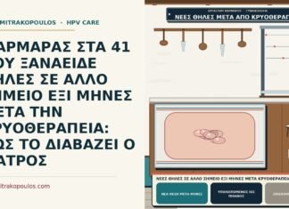 νέες θηλές σε άλλο σημείο έξι μήνες μετά κρυοθεραπεία