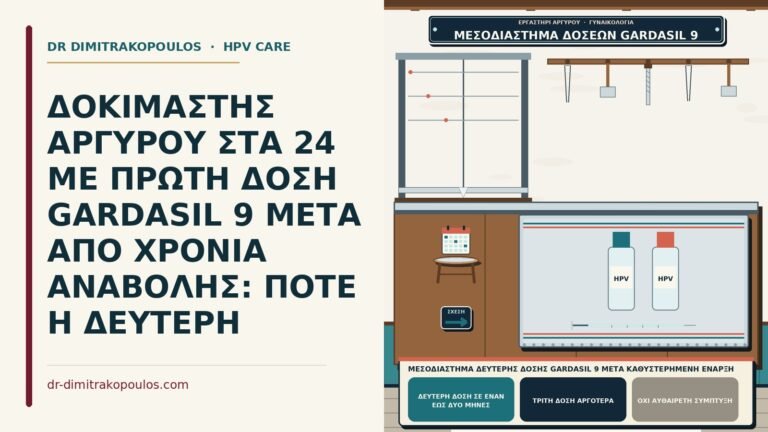 μεσοδιάστημα δεύτερης δόσης Gardasil 9 μετά καθυστερημένη έναρξη
