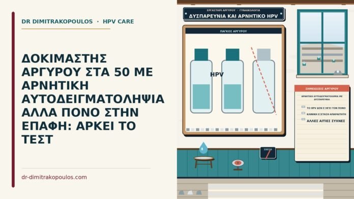 ΔΟΚΙΜΑΣΤΗΣ ΑΡΓΥΡΟΥ ΣΤΑ 50 ΜΕ ΑΡΝΗΤΙΚΗ ΑΥΤΟΔΕΙΓΜΑΤΟΛΗΨΙΑ ΑΛΛΑ ΠΟΝΟ ΣΤΗΝ ΕΠΑΦΗ: ΑΡΚΕΙ ΤΟ ΤΕΣΤ αρνητική αυτοδειγματοληψία με δυσπαρεύνια