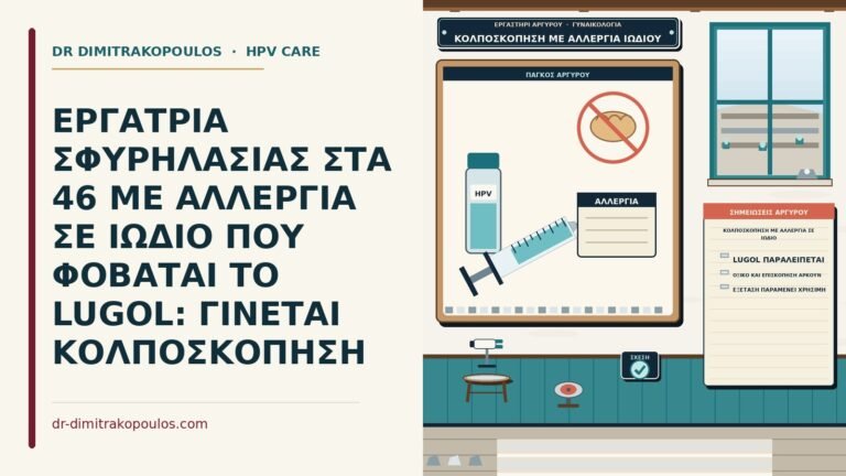 κολποσκόπηση με αλλεργία σε ιώδιο