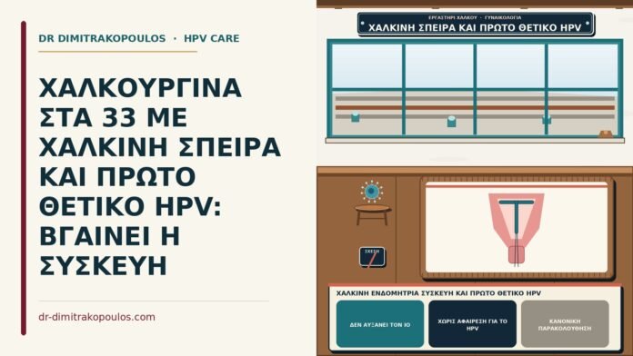 χάλκινη ενδομήτρια συσκευή και πρώτο θετικό HPV