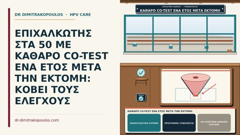 καθαρό co-test ένα έτος μετά την εκτομή