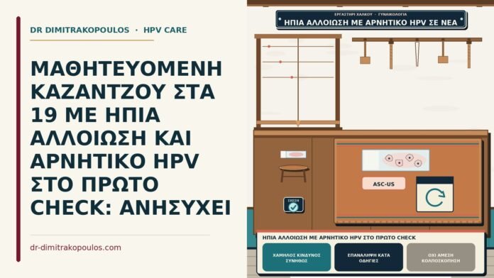 ήπια αλλοίωση με αρνητικό HPV στο πρώτο check