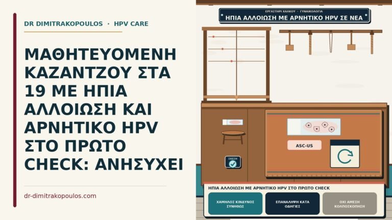 ήπια αλλοίωση με αρνητικό HPV στο πρώτο check