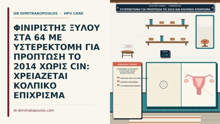 υστερεκτομή για πρόπτωση το 2014 χωρίς CIN και κολπικό επίχρισμα