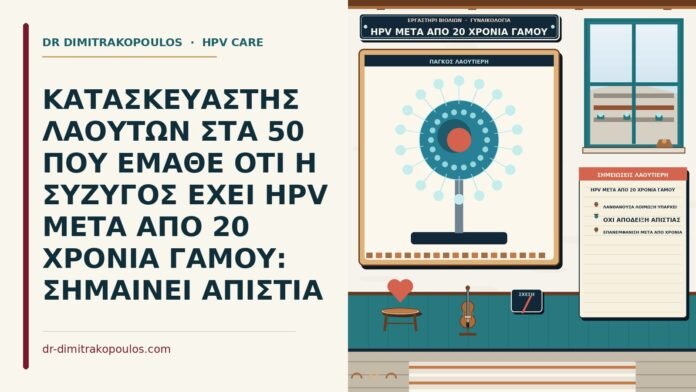 ΚΑΤΑΣΚΕΥΑΣΤΗΣ ΛΑΟΥΤΩΝ ΣΤΑ 50 ΠΟΥ ΕΜΑΘΕ ΟΤΙ Η ΣΥΖΥΓΟΣ ΕΧΕΙ HPV ΜΕΤΑ ΑΠΟ 20 ΧΡΟΝΙΑ ΓΑΜΟΥ: ΣΗΜΑΙΝΕΙ ΑΠΙΣΤΙΑ HPV μετά από 20 χρόνια γάμου