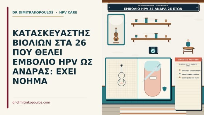 ΚΑΤΑΣΚΕΥΑΣΤΗΣ ΒΙΟΛΙΩΝ ΣΤΑ 26 ΠΟΥ ΘΕΛΕΙ ΕΜΒΟΛΙΟ HPV ΩΣ ΑΝΔΡΑΣ: ΕΧΕΙ ΝΟΗΜΑ εμβόλιο HPV σε άνδρα 26 ετών