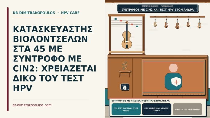 ΚΑΤΑΣΚΕΥΑΣΤΗΣ ΒΙΟΛΟΝΤΣΕΛΩΝ ΣΤΑ 45 ΜΕ ΣΥΝΤΡΟΦΟ ΜΕ CIN2: ΧΡΕΙΑΖΕΤΑΙ ΔΙΚΟ ΤΟΥ ΤΕΣΤ HPV σύντροφος με CIN2 και τεστ HPV στον άνδρα