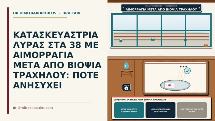 ΚΑΤΑΣΚΕΥΑΣΤΡΙΑ ΛΥΡΑΣ ΣΤΑ 38 ΜΕ ΑΙΜΟΡΡΑΓΙΑ ΜΕΤΑ ΑΠΟ ΒΙΟΨΙΑ ΤΡΑΧΗΛΟΥ: ΠΟΤΕ ΑΝΗΣΥΧΕΙ αιμορραγία μετά από βιοψία τραχήλου