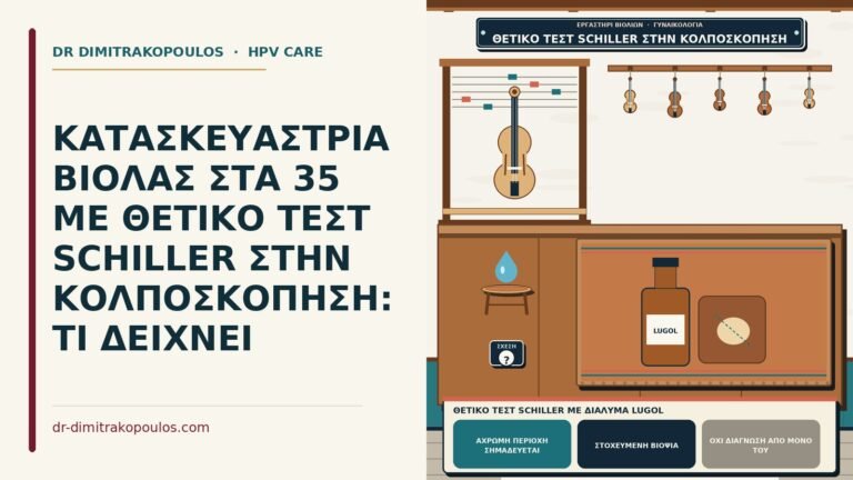 θετικό τεστ Schiller με διάλυμα Lugol