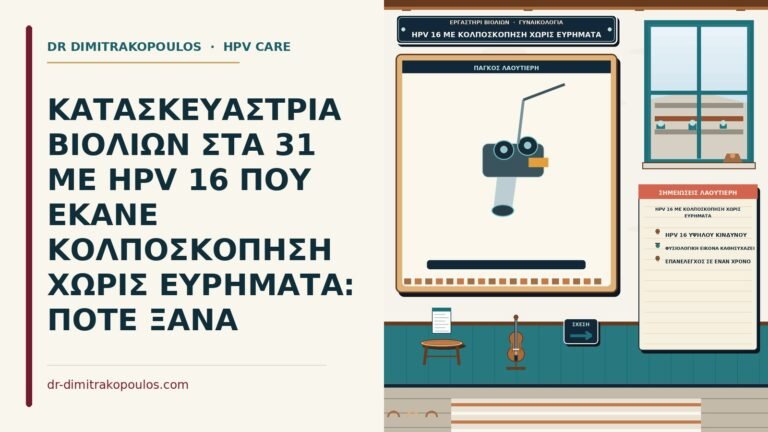 HPV 16 με κολποσκόπηση χωρίς ευρήματα